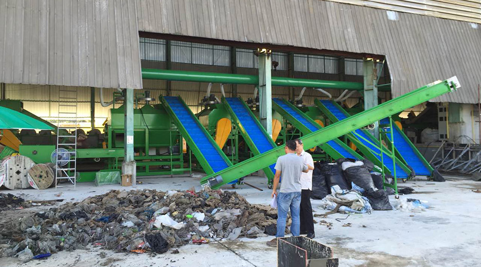 1 linya ng makina sa pagre-recycle ng pelikula ng basura ng MSW